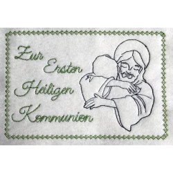 Stickdatei ITH - Postkarte Jesus Kommunion